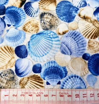 Beach creme Blue Seashells